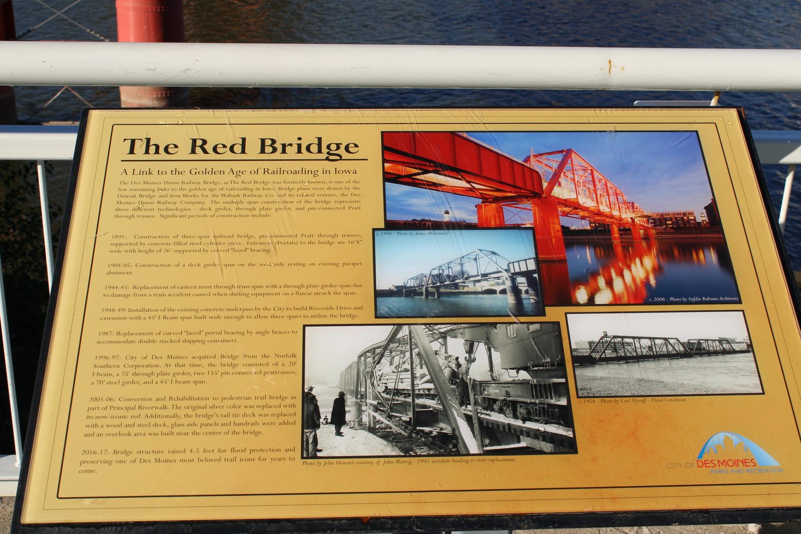 Plaque near bridge